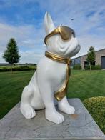 Beeld, funny dog with sunglasses in white color - 60 cm -