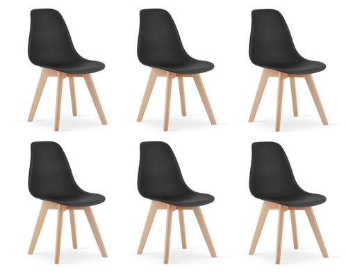 Set van 6 zwarte eetkamerstoelen KITO - Eenvoudige zelfmo..., Huis en Inrichting, Stoelen, Nieuw, Ophalen of Verzenden