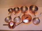 4 casseroles 3 petits poêlons 1 sauteuse avec son couvercle, Antiek en Kunst