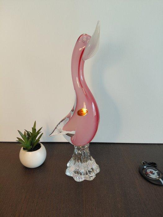 Oball - Luigi Onesto - sculptuur, Canard Rose Sommerso 33cm, Antiek en Kunst, Antiek | Glaswerk en Kristal