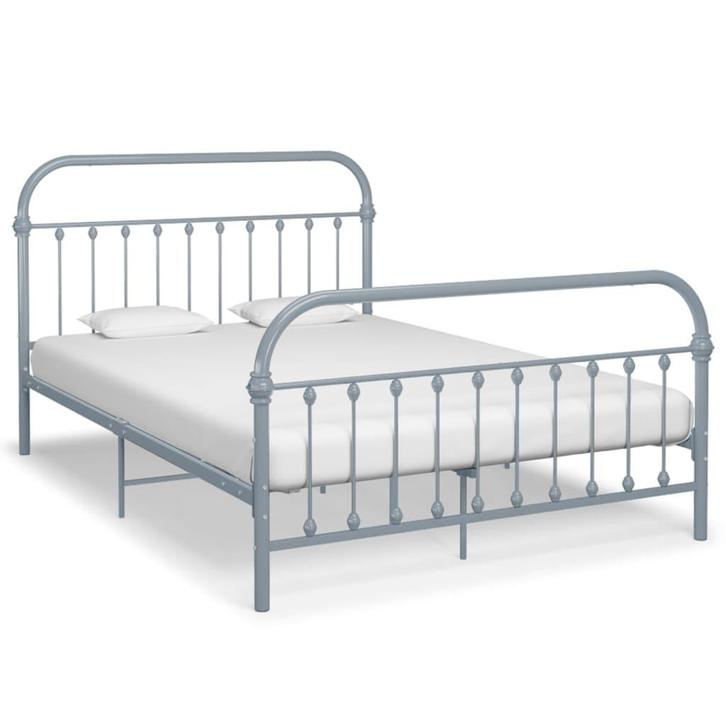 vidaXL Bedframe metaal grijs 120x200 cm, Maison & Meubles, Chambre à coucher | Lits, Envoi