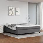 vidaXL Boxspring bed kunstleer grijs 200x200 cm, Verzenden