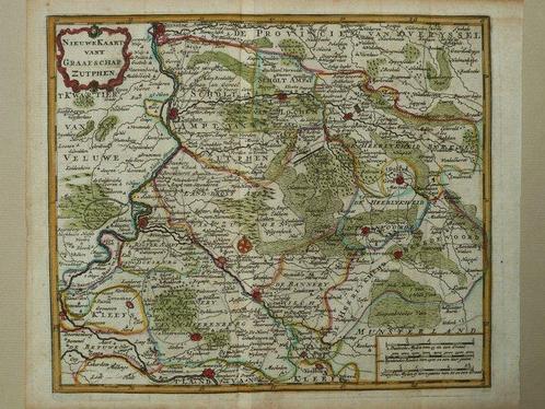 Pays-Bas, Carte - Gueldre, Zutphen, Achterhoek, Groenlo;, Boeken, Atlassen en Landkaarten