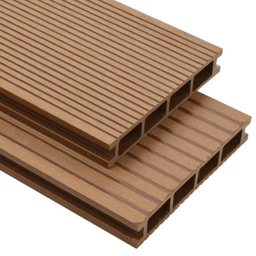 vidaXL Terrasplanken HKC met accessoires 30 m² 2,2 m teak, Doe-het-zelf en Bouw, Vloerdelen en Plavuizen, Nieuw, Verzenden