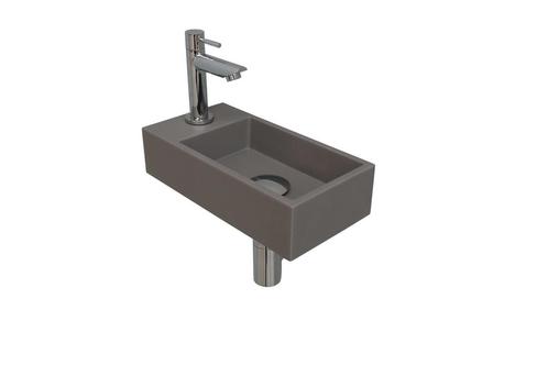 Fonteinset INK Versus 36x18x9 cm Quartz Beton Met Kraangat, Doe-het-zelf en Bouw, Sanitair, Overige typen, Nieuw, Chroom, Ophalen of Verzenden