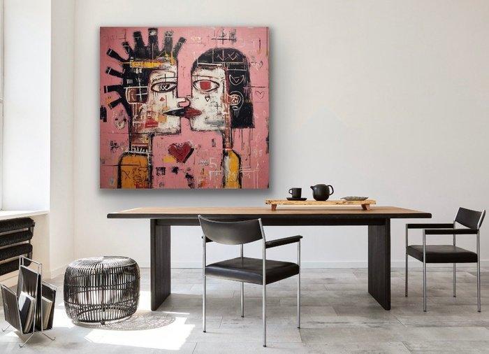 Eric Brumette - KISS ME LIKE BASQUIAT 27 - Toile L, Antiek en Kunst, Kunst | Designobjecten