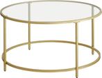 Salontafel - glazen tafel met metalen frame - diameter 84, Huis en Inrichting, Tafels | Salontafels, Verzenden, Nieuw