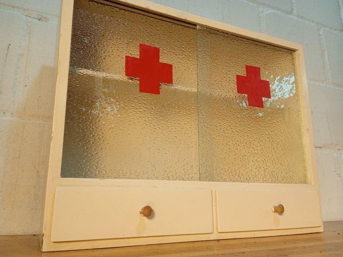 Armoire à pharmacie - Armoire de premiers secours - Bois,, Antiquités & Art, Antiquités | Assiettes décoratives & Carrelages