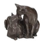 Figurine - Cuddling kittens - Bronze