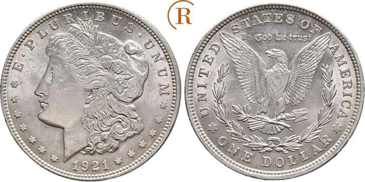 Dollar Philadelphia 1921 Usa:, Postzegels en Munten, Munten | Amerika, Verzenden