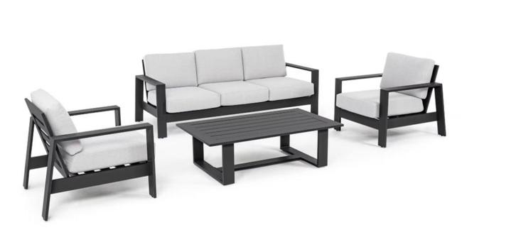 2dekans | Bizzotto Baltic Loungeset 4-delig – Aluminium &, Huis en Inrichting, Tafels | Salontafels, Ophalen of Verzenden
