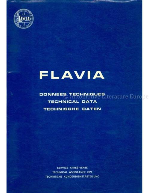 1972 LANCIA FLAVIA TECHNISCHE INFORMATIE WERKPLAATSHANDBOEK, Auto diversen, Handleidingen en Instructieboekjes