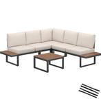 Tuin-loungeset Eliar, 4-delig, met aluminium frame - zwart, Tuin en Terras, Verzenden, Nieuw