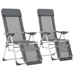 vidaXL Campingstoelen met voetensteun 2 st inklapbaar, Tuin en Terras, Verzenden, Nieuw