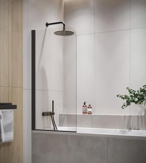 Badwand Torino 70 x 140 cm Zwart Badscherm Draaibaar 5 mm, Doe-het-zelf en Bouw, Sanitair, Nieuw, Verzenden