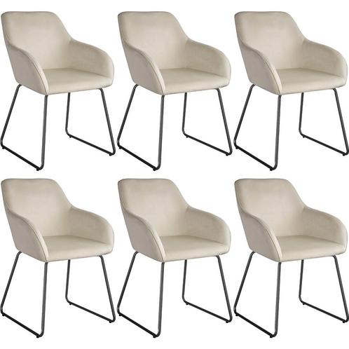 tectake Eetkamerstoel Jeane, fluweellook, sledeonderstel - F, Huis en Inrichting, Stoelen, Verzenden