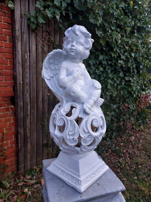 Beeld, garden statue angel on sphere - 60 cm - polyresine, Antiek en Kunst, Curiosa en Brocante
