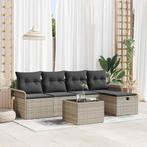 vidaXL 6-delige ligbedden set met kussens in lichtgrijs poly, Tuin en Terras, Verzenden, Nieuw