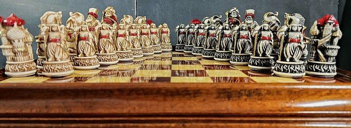 Schaakspel - Synthetisch marfil, cederhout en palissander, Antiek en Kunst, Curiosa en Brocante
