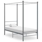 vidaXL Cadre de lit à baldaquin Gris Métal 100x200 cm, Maison & Meubles, Neuf, Verzenden
