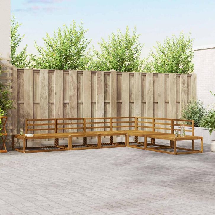 vidaXL Buiten bank set 6 Stuk Naturel Massief Acacia Hout, Tuin en Terras, Tuinsets en Loungesets, Nieuw, Verzenden
