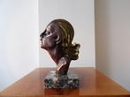 Beeld, Vrouw - 18 cm - Marmer/brons patina - 1940