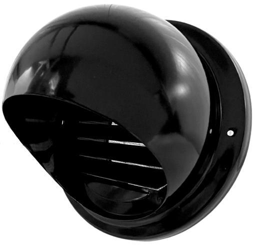 Bolrooster RVS Ø 150mm met schoepen en muggengaas - ZWART, Doe-het-zelf en Bouw, Ventilatie en Afzuiging, Nieuw, Verzenden