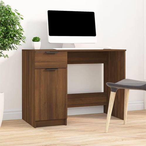 vidaXL Bureau 100x50x75 cm bewerkt hout bruin eikenkleur, Huis en Inrichting, Bureaus, Nieuw, Verzenden