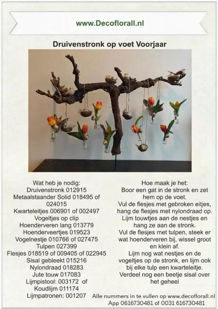 Druivenstronk op voet Voorjaar Stel zelf je pakket samen, Maison & Meubles, Accessoires pour la Maison | Plantes & Fleurs artificielles