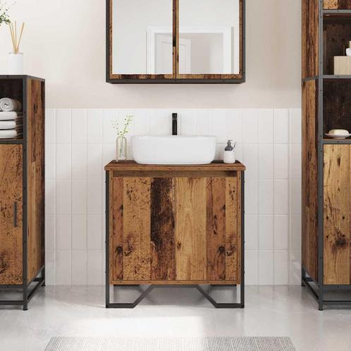 vidaXL Wastafel Kast Oude Hout 60x35x50 cm Engineered Wood, Huis en Inrichting, Badkamer | Badkamermeubels, Nieuw, Verzenden