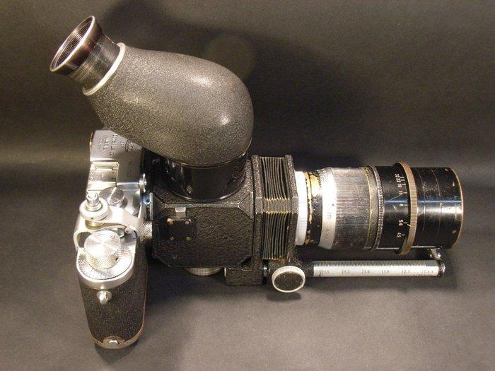 Leica IIIc + Novoflex bellowd and Telyt 20cm Analoge camera, Verzamelen, Foto-apparatuur en Filmapparatuur