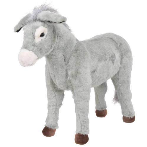 vidaXL Speelgoedezel staand XXL pluche grijs, Kinderen en Baby's, Speelgoed | Knuffels en Pluche, Nieuw, Verzenden