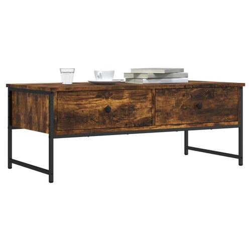vidaXL Salontafel 101x49x39,5 cm bewerkt hout gerookt, Huis en Inrichting, Tafels | Salontafels, Nieuw, Verzenden