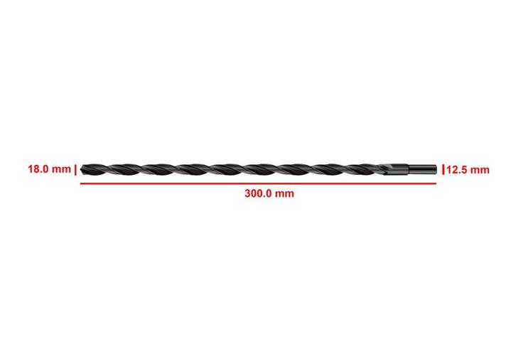 HSS M2 metaalboor 18,0x300 mm (verkleinde schacht), Doe-het-zelf en Bouw, Gereedschap | Overige machines, Nieuw, Verzenden