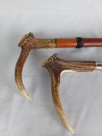 Wandelstok (2) - Hout, Gewei, Antiek en Kunst
