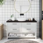 vidaXL Wastafelblad 120x30x(2-6) cm behandeld massief hout, Huis en Inrichting, Keuken | Keukenelementen, Verzenden, Nieuw