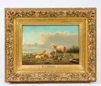 Lucien Gérard (1852-1935) - Schapen en kippen in de duinen, Antiek en Kunst