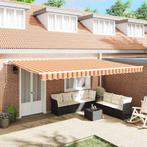 vidaXL Inklapbare Luifel Geel en Oranje 500 × 350 cm, Tuin en Terras, Verzenden, Nieuw