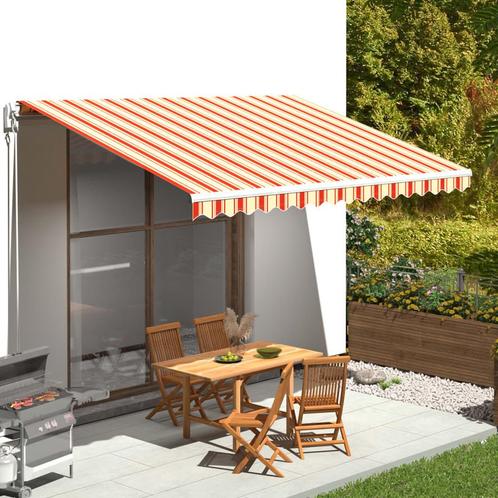 vidaXL Vervangingsdoek voor luifel 4,5x3,5 m geel en oranje, Tuin en Terras, Zonneschermen, Nieuw, Verzenden