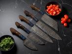 Keukenmes - Kitchen knife set - Set van 5 handgesmede