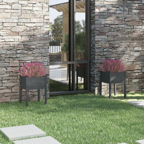 vidaXL Plantenbakken 2 st 50x50x70 cm massief grenenhout, Tuin en Terras, Bloempotten, Nieuw, Verzenden