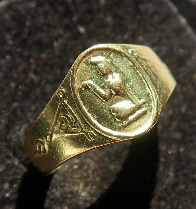 Ring van rijkdom en zegen - Godin Lakshmi: Zegel van Fortuin, Antiquités & Art, Antiquités | Livres & Manuscrits