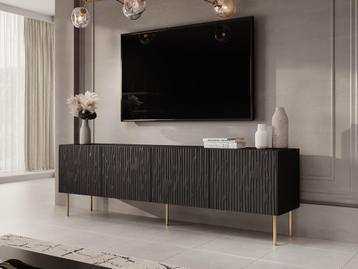 TV-Meubel zwart 190x41x59cm 4 deuren | TV kast beschikbaar voor biedingen