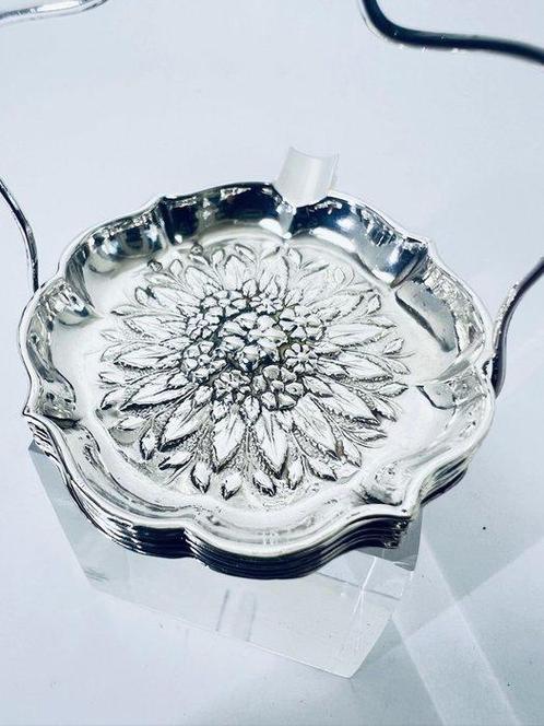 Asbak - 6 Asbakjes in houder - 917 - Kaart tafel asbakjes, Antiek en Kunst, Antiek | Zilver en Goud