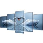 vidaXL Canvas muurdruk set Zwaan 100 x 50 cm, Verzamelen, Posters, Verzenden, Nieuw