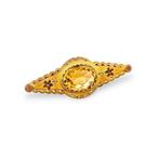 Victorian yellow and rose gold brooch with 2.5 ct citrine,