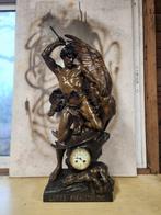 Pendule de cheminée - Régule, Laiton - 1880-1920 - Lutte, Antiquités & Art