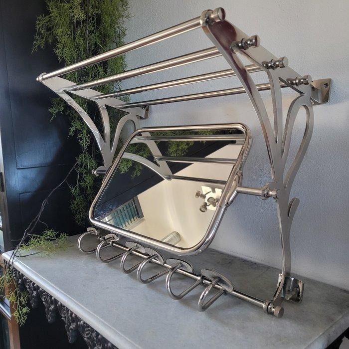 Art Deco Barlington Trein Wandkapstop Met Spiegel, 1980 -, Antiek en Kunst, Curiosa en Brocante