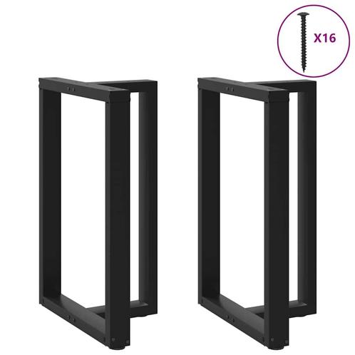 vidaXL Bartafelpoten 2 st T-vormig 60x35x(90-91) cm staal, Huis en Inrichting, Tafelonderdelen, Nieuw, Verzenden