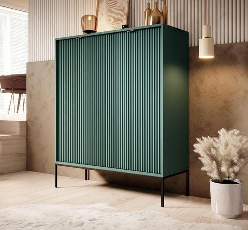 Meubella Dressoir Navil groen goud 100 cm, Huis en Inrichting, Kasten | Dressoirs, 25 tot 50 cm, Nieuw, 100 tot 150 cm, Verzenden